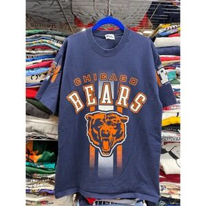 Vintage Pro Player Chicago Bears NFL T-Shirt Navy Blue Mens XL Graphic Tee 90s